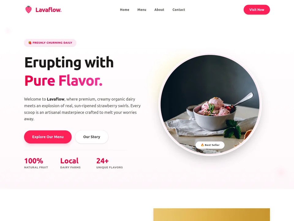 Lavaflow Home page design preview