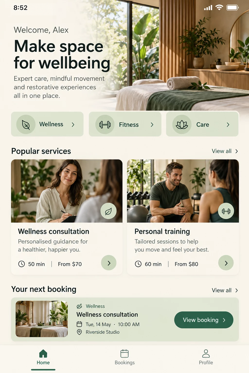 Booking App Concept — Home mobile app concept preview