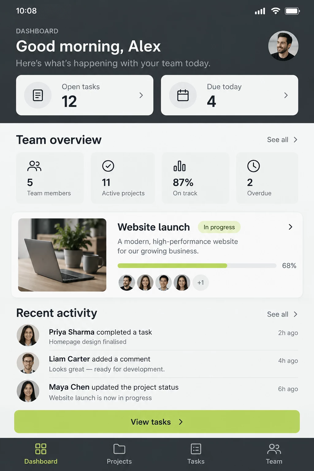 Business Management App Concept — Dashboard mobile app concept preview