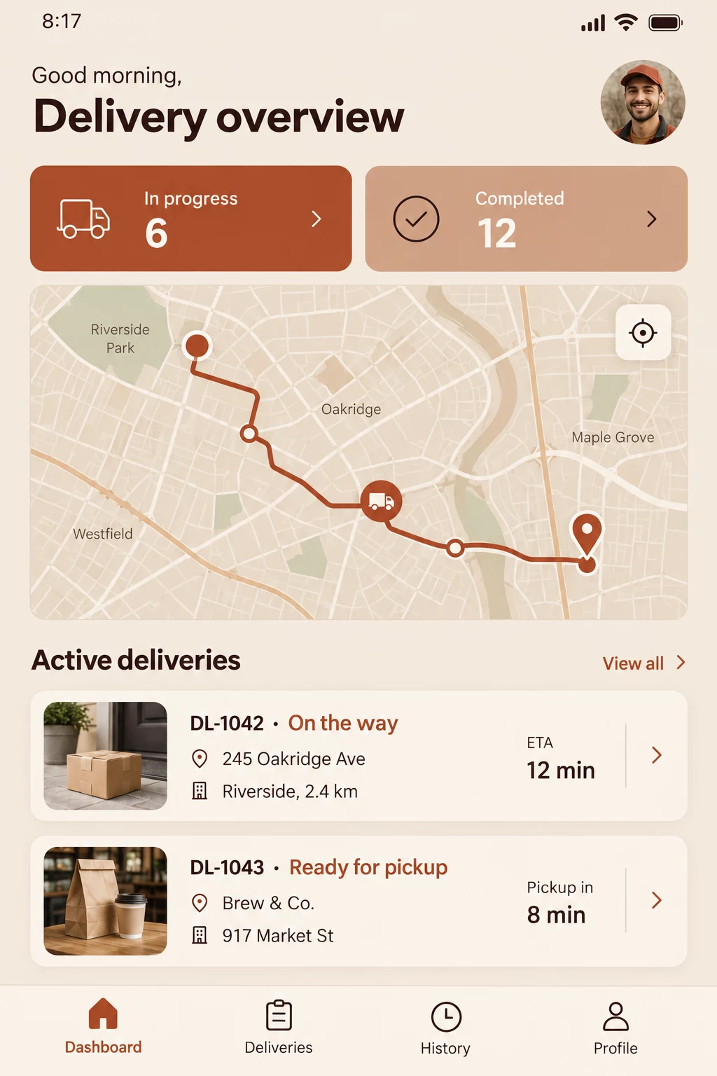 Delivery & Logistics App Concept — Dashboard mobile app concept preview