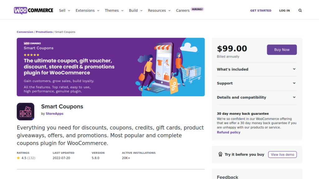 Smart Coupons WordPress plugin site