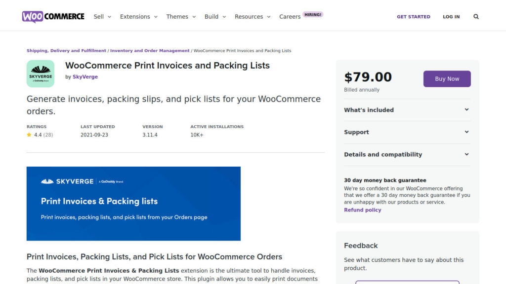 WooCommerce Print Invoices and Packing Lists WordPress plugin site