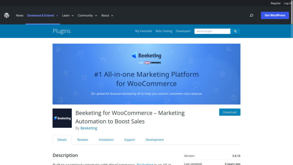 Beeketing for WooCommerce WordPress plugin site