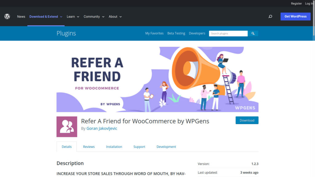 Refer A Friend for WooCommerce WordPress plugin site