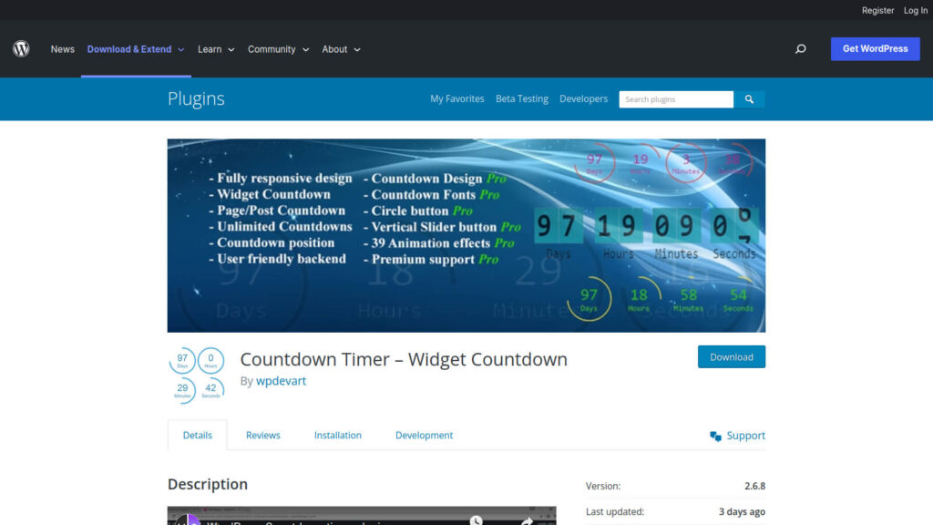 Countdown Timer WordPress plugin site