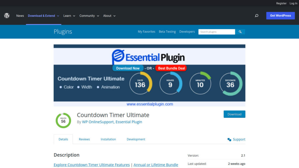 Countdown TImer Ultimate WordPress plugin site