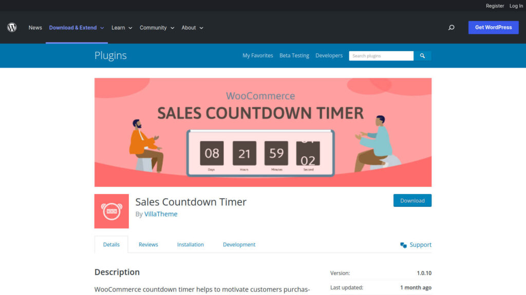 Sales Countdown Timer WordPress plugin site