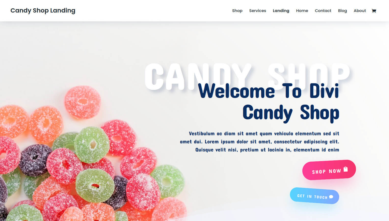 Candy shop website