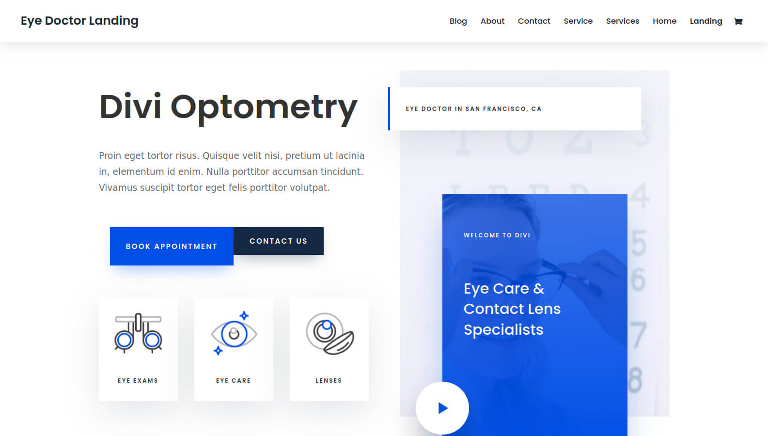 Eye doctor website