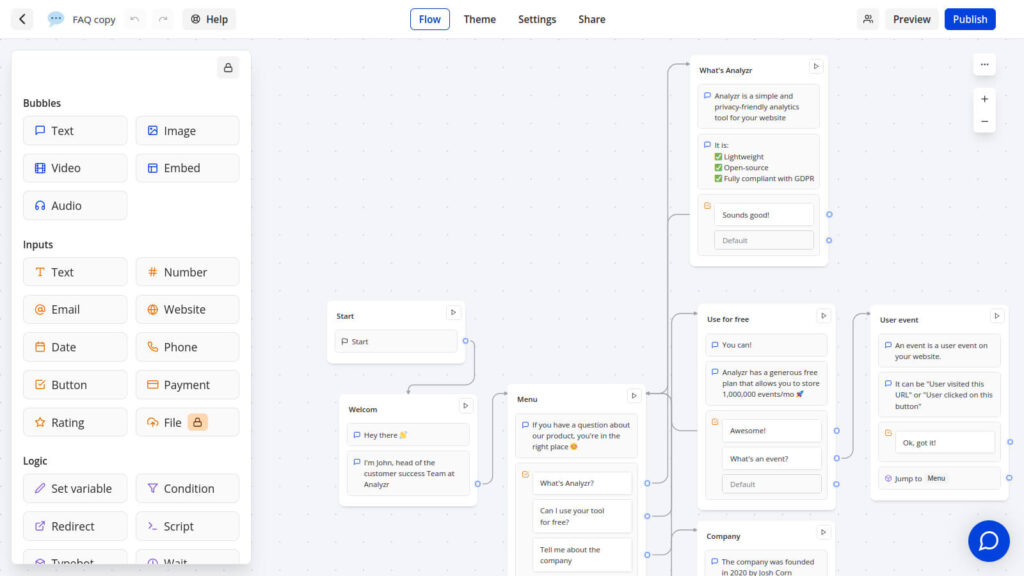 Typebot settings