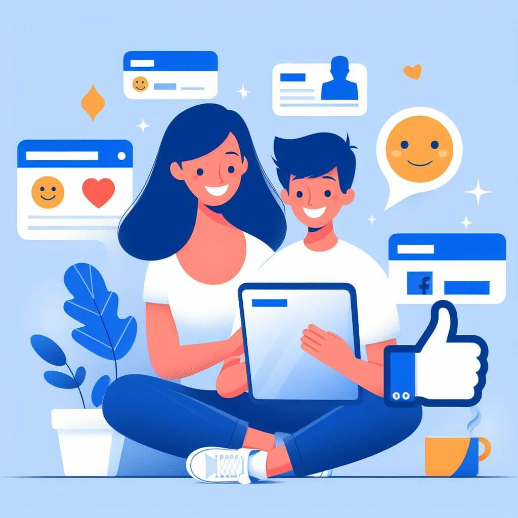 Happy users are browsing Facebook