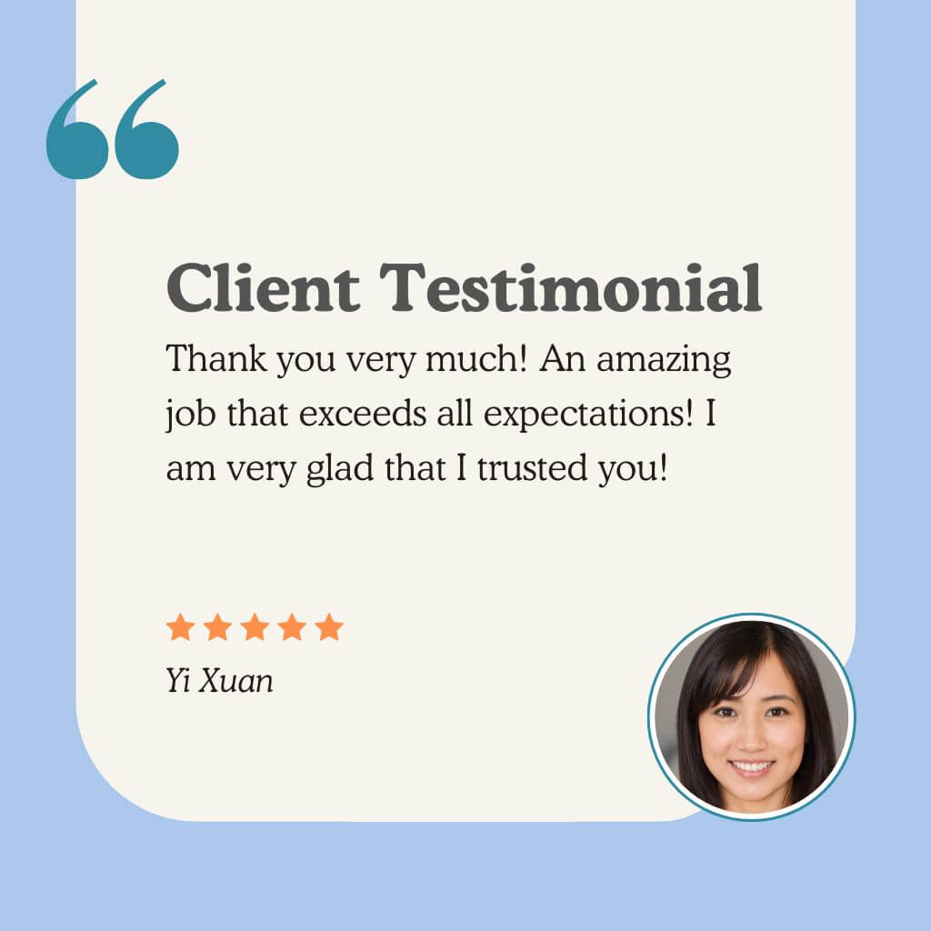 Client testimonial